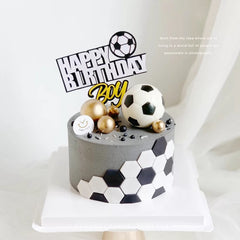 Qfdian halloween decorations christmas decorations Basketball Football Theme Party Cupcake Topper Happy Birthday Cake Topper Flage For Kids Boy Birthday Party Cake Decors Supplies