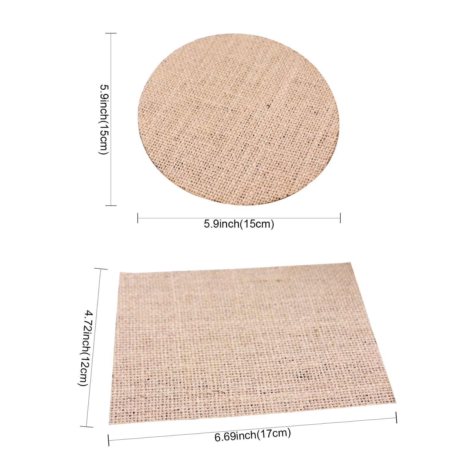 Qfdian Party decoration hot sale new Hot Sale Linen Jute Placemat Rustic Burlap Round Rectangular Tea Cup Coaster Pads Heat Resistant Small Kitchen Dining Table Mat