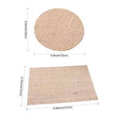 Qfdian Party decoration hot sale new Hot Sale Linen Jute Placemat Rustic Burlap Round Rectangular Tea Cup Coaster Pads Heat Resistant Small Kitchen Dining Table Mat