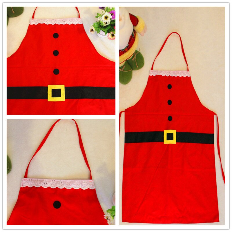 Qfdian Christmas Kitchen Aprons for Woman Children Xmas Decoration Aprons for Women Men Dinner Party Cooking Apron Baking Accessories