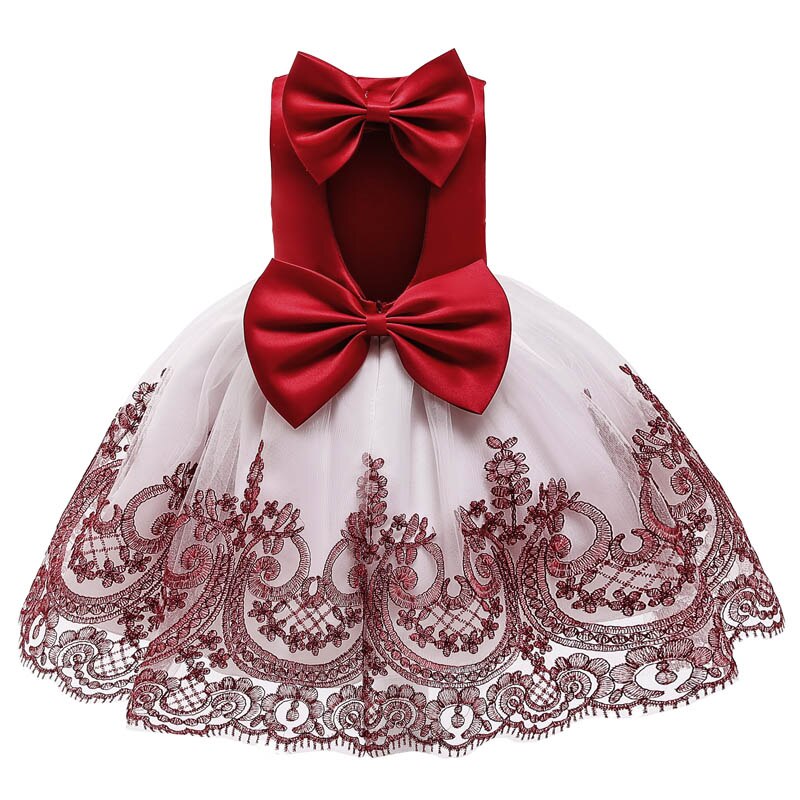 Qfdian halloween decorations halloween costumes halloween gifthalloween costumes christmas costumes Baptism Princess Dress Halloween Christmas Costume Kids Dress For Girls Birthday Evening Party Red Dress Flower Wedding Vestidos