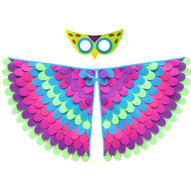 Qfdian halloween decorations halloween costumes halloween gift Kids Animal Costume Birds Felt Wings Fun Cosplay Halloween Costumes Butterfly Wing