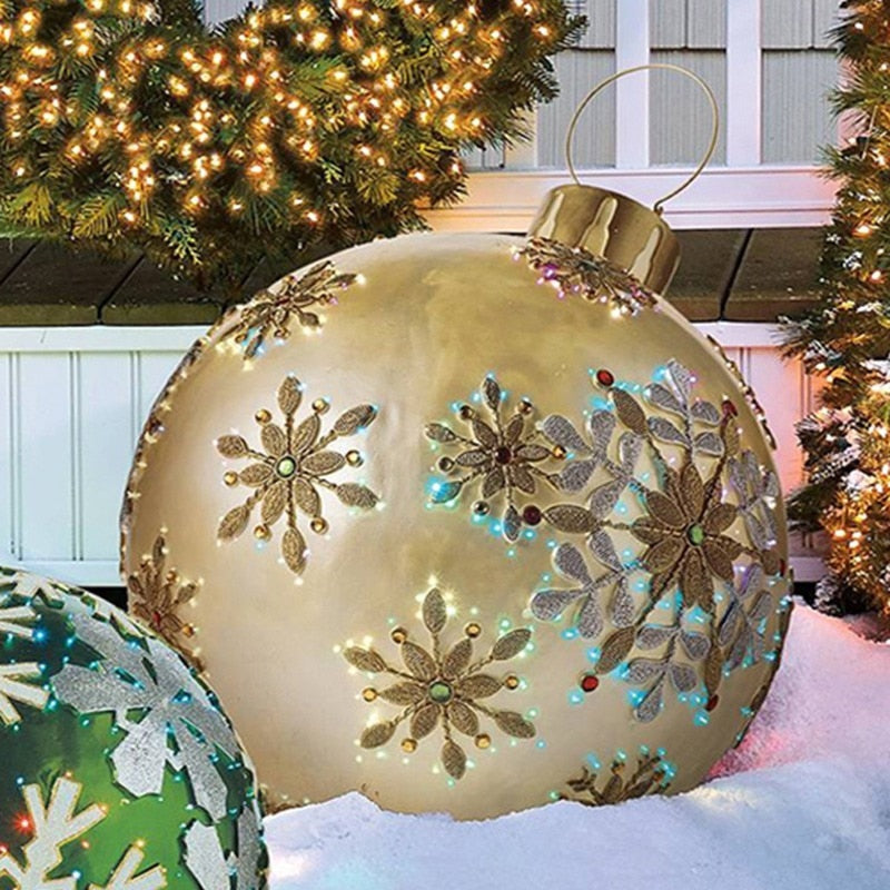 Qfdian Christmas decor ideas 60cm Christmas Balls Christmas Tree Decorations Christmas Gift Xmas Hristmas Decorations for Home Outdoor PVC Inflatable Toys