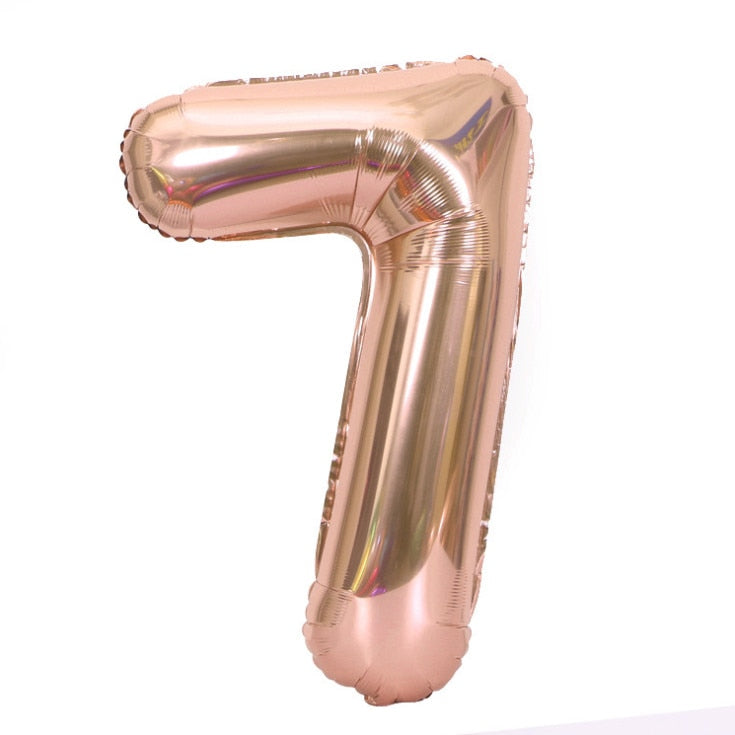 Qfdian Party gifts Party decoration hot sale new  hot sale new Rose Gold Themed Birthday Party Decorations Champagne Bottle Birthday Number Heart Foil Balloons Adult Party Air Helium Globos