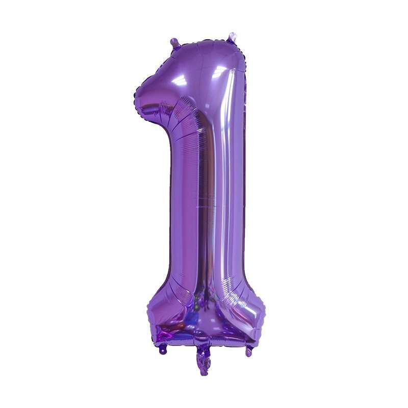 Qfdian Party decoration Number 1 Balloon 1st Birthday Boy Girl 1 Year Old Baby Birthday Party Decorations Anniversaire Supplies Globos Baby Shower