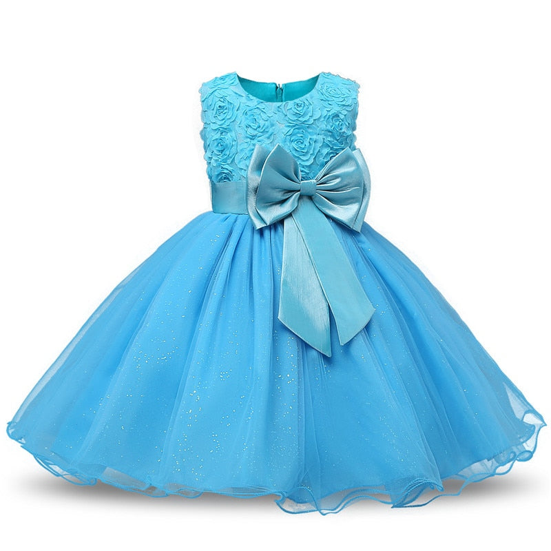 QFDIAN New Year Costume Big Bow Kids Girl Wedding Kids Dresses For Girls Princess Party Pageant Formal Dress Prom Girls Christmas Dress