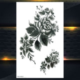 Qfdian gifts for women hot sale new Sexy Mehndi Temporary Tattoos For Women Female Black Rose Flower Fake Tattoo Sticker Hand Jasmine Camellia Branch Tatoo Pendants