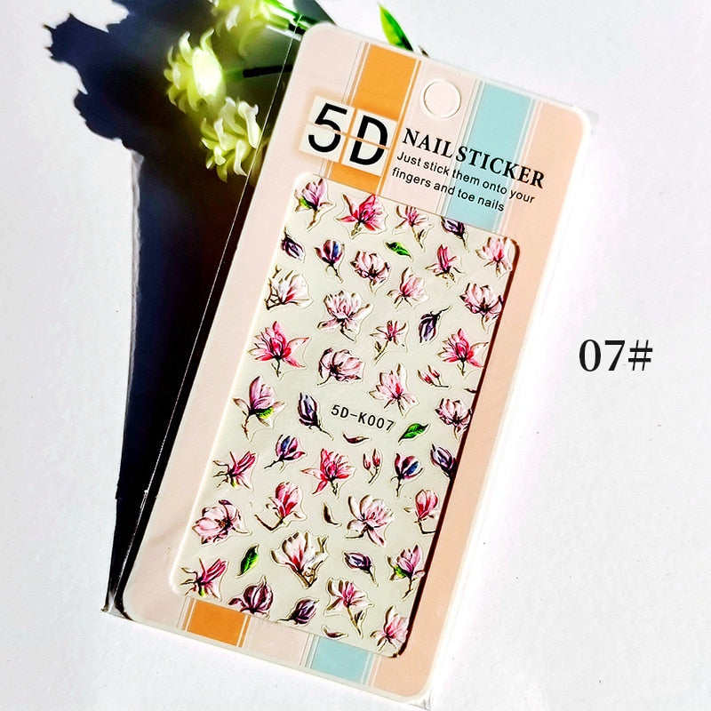 Qfdian christmas decor ideas nightmare before christmas 1PC 5D Nail Stickers Winter Santa Claus Self-Adhesive Slider Nail Art Decorations Christmas Snow Decals Manicure Accessories