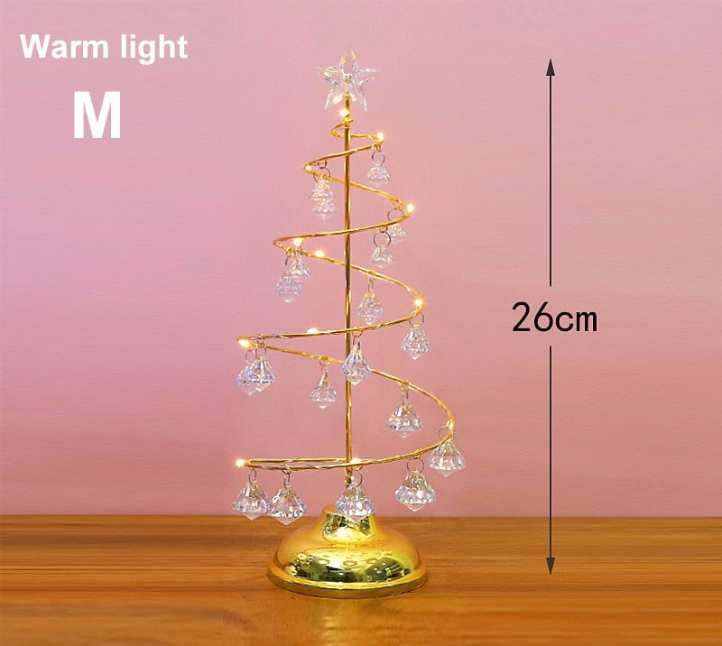 Qfdian Party decoration valentines day hot sale new LED Christmas Crystal Lights Table Decor Creative Xmas Gifts Fantasy Christmas Tree Lighting Party Festival Decor Lamp New Year