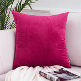 Qfdian Cozy apartment aesthetic valentines day decoration Solid Color Velvet Pillowcases Soft Cushion Covers Square Decorative Pillows For Sofa Bed Car Home Throw Pillow Christmas Gift