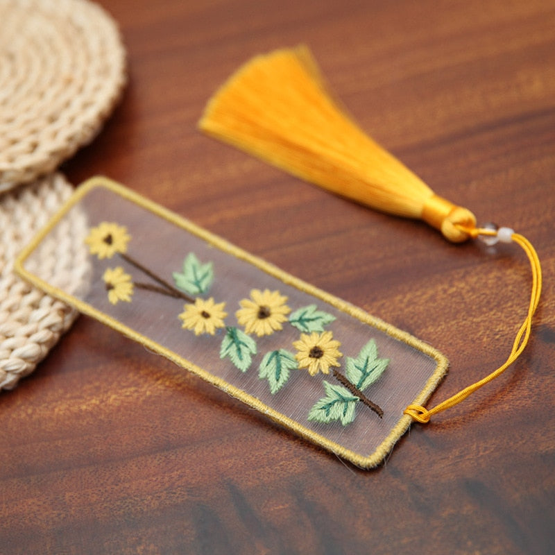 Qfdian gifts for women hot sale new Bookmarks Cross-stitch Plum Blossom Diy Embroidery Peace and Blessing Pouch Stitch for Needlework Needle Minder Organizer Craft