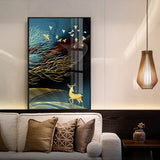 Qfdian halloween decorations christmas decorations Golden Abstract Deer Tree Bird Wall Art Canvas Painting Nordic Posters and Prints Decorative Pictures for living Room Home Decor