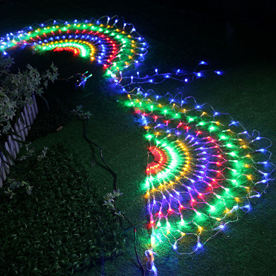 Qfdian Plug 3M 3 Peacock Mesh Net Led String Lights Outdoor Fairy Garland for Wedding Christmas Wedding New Year Party Decoration