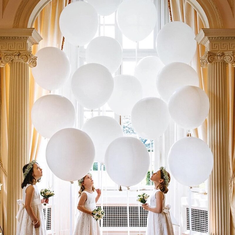 Qfdian Cozy apartment aesthetic valentines day decoration Matte White Heart Round Latex Balloons Helium Balloon Wedding Supplies Decor Babyshower Birthday Party Decorations Globos