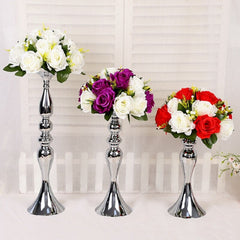 Qfdian Party decoration 2 PCS/LOT Gold Candle Holders 50CM/20" Flower Vase Candlestick Wedding Decoration Table Centerpiece Flower Rack Road Lead