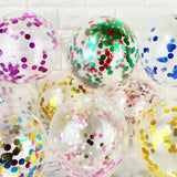 Qfdian valentines day gifts for her 10/20pcs Rose Gold Confetti Balloons Transparent Latex Balloon Christmas Wedding Baby Shower Decoration Birthday Party Supplies