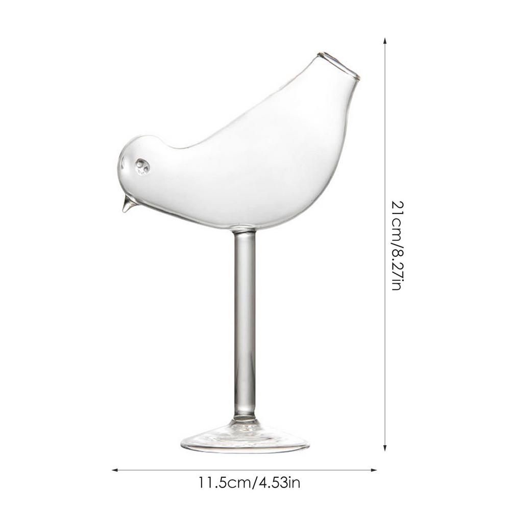 Qfdian Party gifts Party decoration hot sale new 150ml Wine Glass Cocktail Glass Irregular Bird Design Versatile Lead-free Pure And Eco-friendly Stunning Laser Cutting ProcessEl