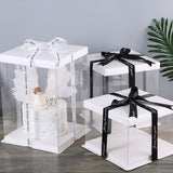 Qfdian Party gifts Party decoration hot sale new 1Pc Clear PVC Cake Box Transparent Cake Packing Box Birthday Wedding Christmas Candy Dessert Packaging Gifts New Year Decoration