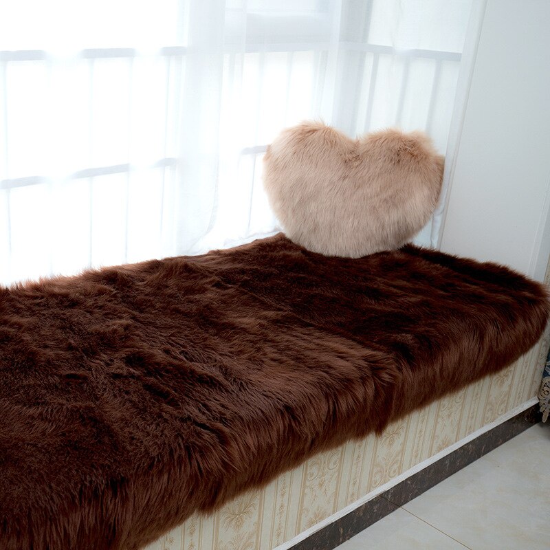 Rectangle Soft Sheepskin Fluffy Window Sofa Big Area Rugs Faux Fur Plush Wool Large Carpets for Bedroom Home Bedside Floor Mats