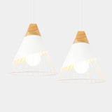 Qfdian home decor hot sale new Pendant Lamp Modern E27 Pendant Lights Wood  For Bedroom Hanging Lamp Nordic Aluminum Lampshade LED Bulb Kitchen Light