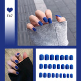 QFDSIAN 24pcs/box Full Cover fake Press on Nails Matte Yellow Pure Acrylic Frosted Ballerina acrylic for nails for Women free shipping