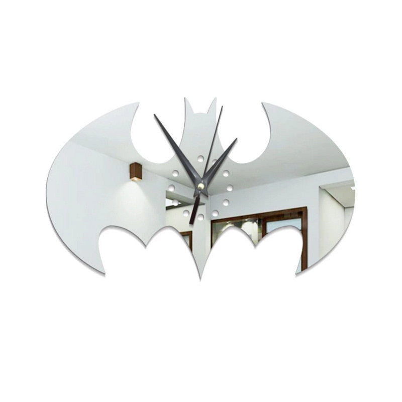 Qfdian halloween decorations halloween costumes halloween giftCozy apartment aesthetic hot sale new Creative 3D Bat Mirrors Wall Clocks Stickers Acrylic Wall Clock Living Room Bat Wall Decal DIY Home Decor Halloween Decoration