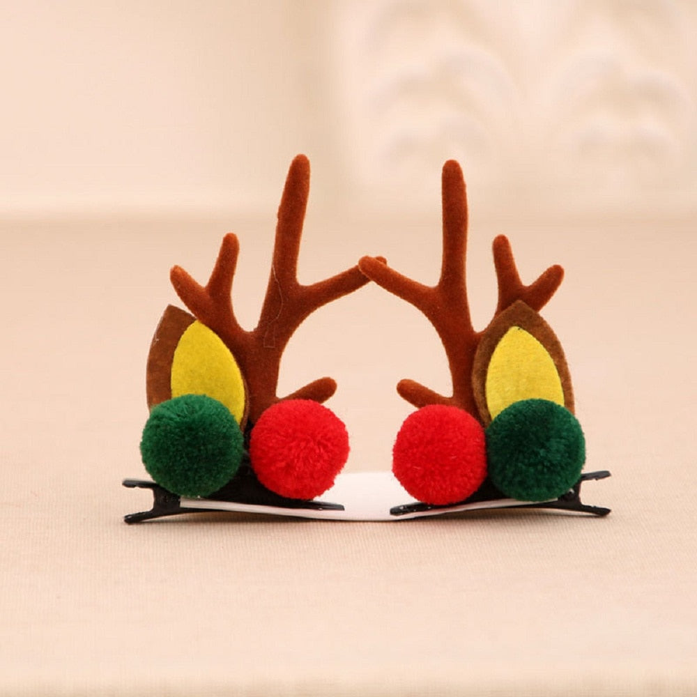 Qfdian Christmas decor ideas 2pcs Cute Deer Ear Hairpins Christmas Barrettes Hair Decorationd 2023 Beautiful Deer Antlers Hair Clips Hair Accessories Girls Gift