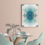 Qfdian Nordic Light Luxury Blue Canvas Painting Modern Home Abstract Gold Poster and Print Wall Art Picture for Living Room Decoration