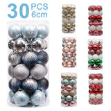 Qfdian  30pcs 6cm Christmas Tree Decor Balls Glitter Blue Gold Plating Hanging Pendants Ball For Home New Year Ornament