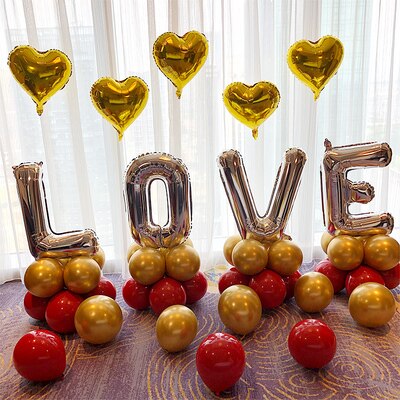 55pcs/set Love Letter Balloon Valentine's Day Birthday Proposal Confession Wedding Decoration Party Supplies