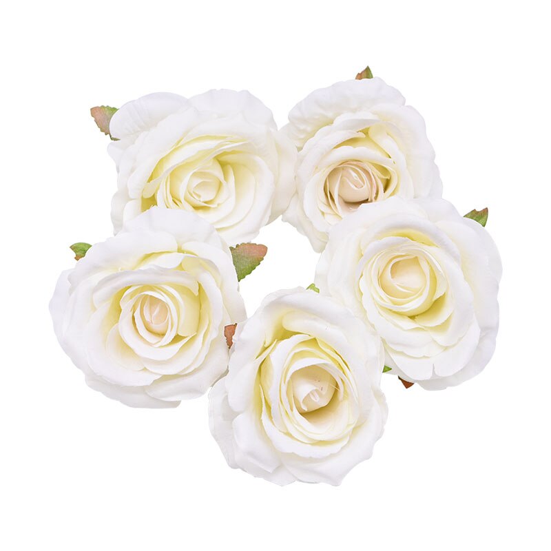 Qfdian Party decoration 30P Silk Rose Artificial Flower Heads for Decoration Wedding Flower Arrangement Birthday Baby Shower Party Floral Backdrop Decor