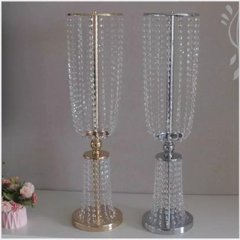 Qfdian wedding decorations hot sale new 2pcs 80cm tall acrylic crystal wedding road lead wedding centerpiece event wedding decoration/ event party decoration for table