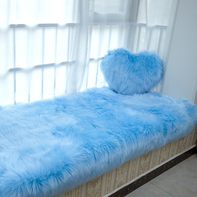 Rectangle Soft Sheepskin Fluffy Window Sofa Big Area Rugs Faux Fur Plush Wool Large Carpets for Bedroom Home Bedside Floor Mats