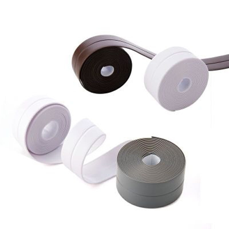 Qfdian 3.2M Waterproof Self Adhesive Tape Anti Moisture Bathroom Kitchen Sticker Sealing Strip Tape PVC Ceramic Stickers Sealant Tape