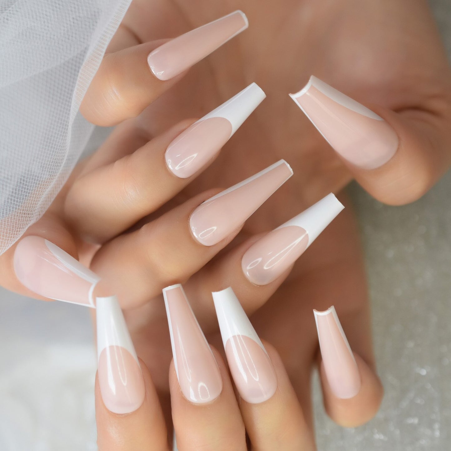 Black Fingernails Super Extra Long Coffin Slim Fake Nails For Women Matte Acrylic Nail Tips DIY Wholeslae Supplies Manicure