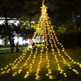 Qfdian Party decoration Party gifts hot sale new 288LED Stars Christmas Fairy Lights String Curtain Lights Outdoor For Garden New Year Party Decoration Lawn Lamp US Plug/EU Plug