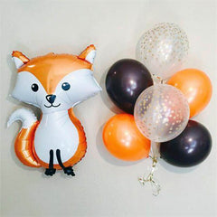 Qfdian Party decoration 1 set Jungle Safari Birthday Party Decorations Balloons Cartoon Animal Fox Foil Ballons Kids Anniversaire Supplies Baby Shower