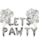 Qfdian Party decoration 1set Pet Dog Birthday Theme Party LETS PAWTY Letter Foil Balloon Decoration Set Girl Boy Celebration Atmosphere Party Supplies