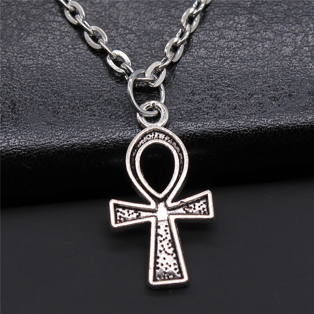 Qfdian father's day gifts  Egyptian Jewelry Gift Egyptian God Pharaoh The Eye Of Horus Ankh Cross Pendant Necklace African Gift