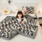 Qfdian Cute Animal Blanket For Kids Soft Fluffy Winter Blankets Warm Bed Cover Thick Weighted Blanket Children's Cartoon Duvet Quilt