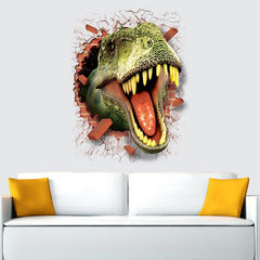 Qfdian Living room remodel decoration 3D Dinosaur Wall Sticker Removable Home Decor Sticker Pegatinas 3D Children Room Dinosaur Sticker stickers 50X70cm