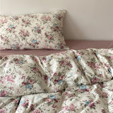 100% Natural Cotton Vintage Pastoral Flowers Girl Bedding Set Single Double Queen King Quilt/Duvet Cover Bed Linen Pillowcases