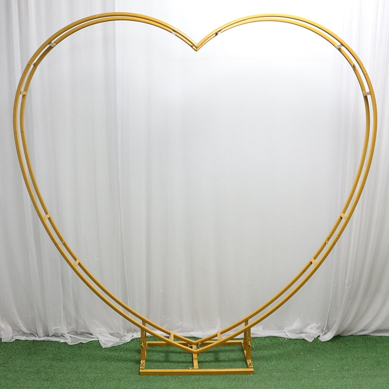 Qfdian valentines day gifts for her  Wedding Arch Props Heart-Shaped Wreath Photo Frame Love Background Frame Decoration Stage Etiquette Decoration Arch