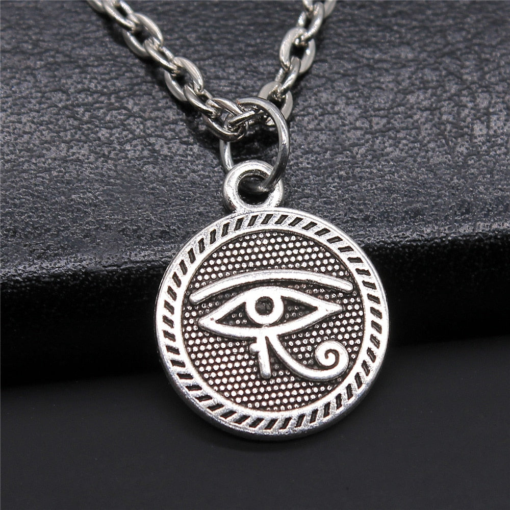 Qfdian father's day gifts  Egyptian Jewelry Gift Egyptian God Pharaoh The Eye Of Horus Ankh Cross Pendant Necklace African Gift