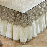 Qfdian Cozy apartment aesthetic hot sale new High-grade Bedding Bed Skirts Pillowcases Purple Velvet Thick Warm Lace Princess Bedspread Bed Sheets Mattress Cover King Queen