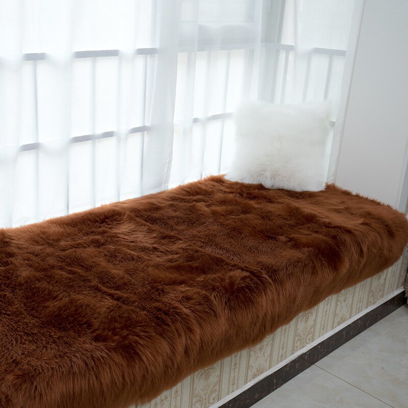 Rectangle Soft Sheepskin Fluffy Window Sofa Big Area Rugs Faux Fur Plush Wool Large Carpets for Bedroom Home Bedside Floor Mats