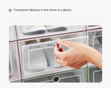 Qfdian 6 Pcs Transparent Plastic Shoe Storage Boxes Fantastic Clothes Storage Containers Box Japanese Flip Drawer Toy Organizer