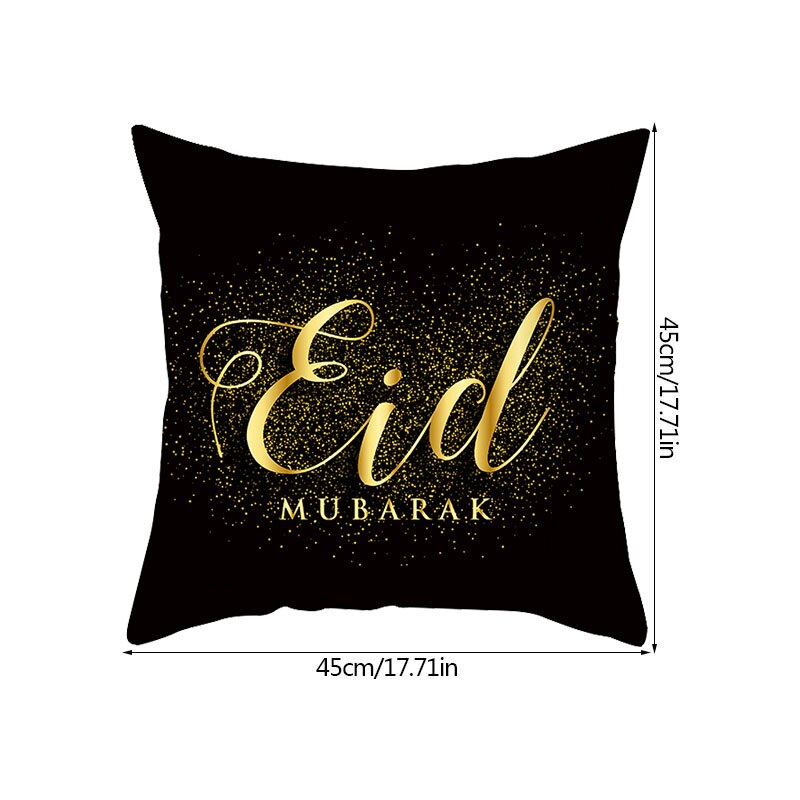 Qfdian Party decoration Islamic Eid Mubarak Pillowcase Ramadan Kareem Home Car Bedroom Sofa Decootative Pillow Cushion Covers Mosque Muslim Decor 45cm