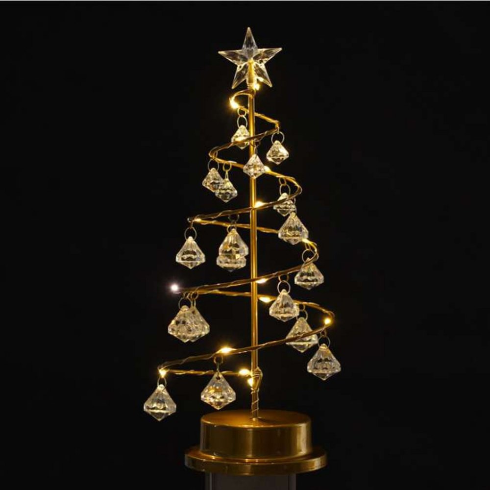 Qfdian Glowing Fairy Light Crystal Artificial Tree LED Christmas Decoration Home Decoration