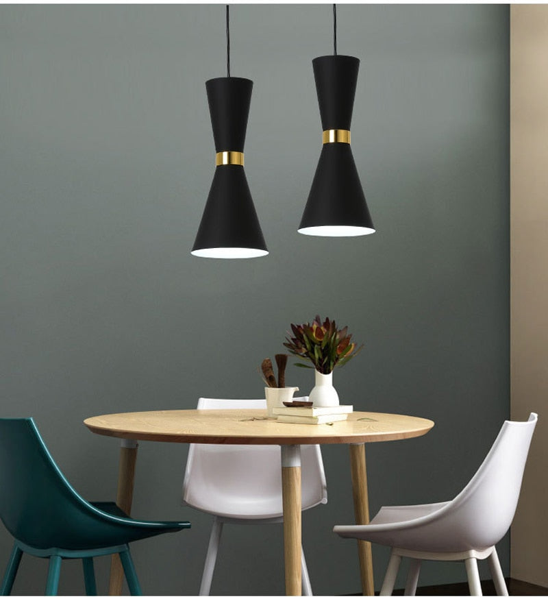 Qfdian home decor hot sale new Nordic Simplicity LED E27 Pendant Light Modern Macaron Hanging Lights Home Improvement Iron and Wood Decoration Pendant Lamp